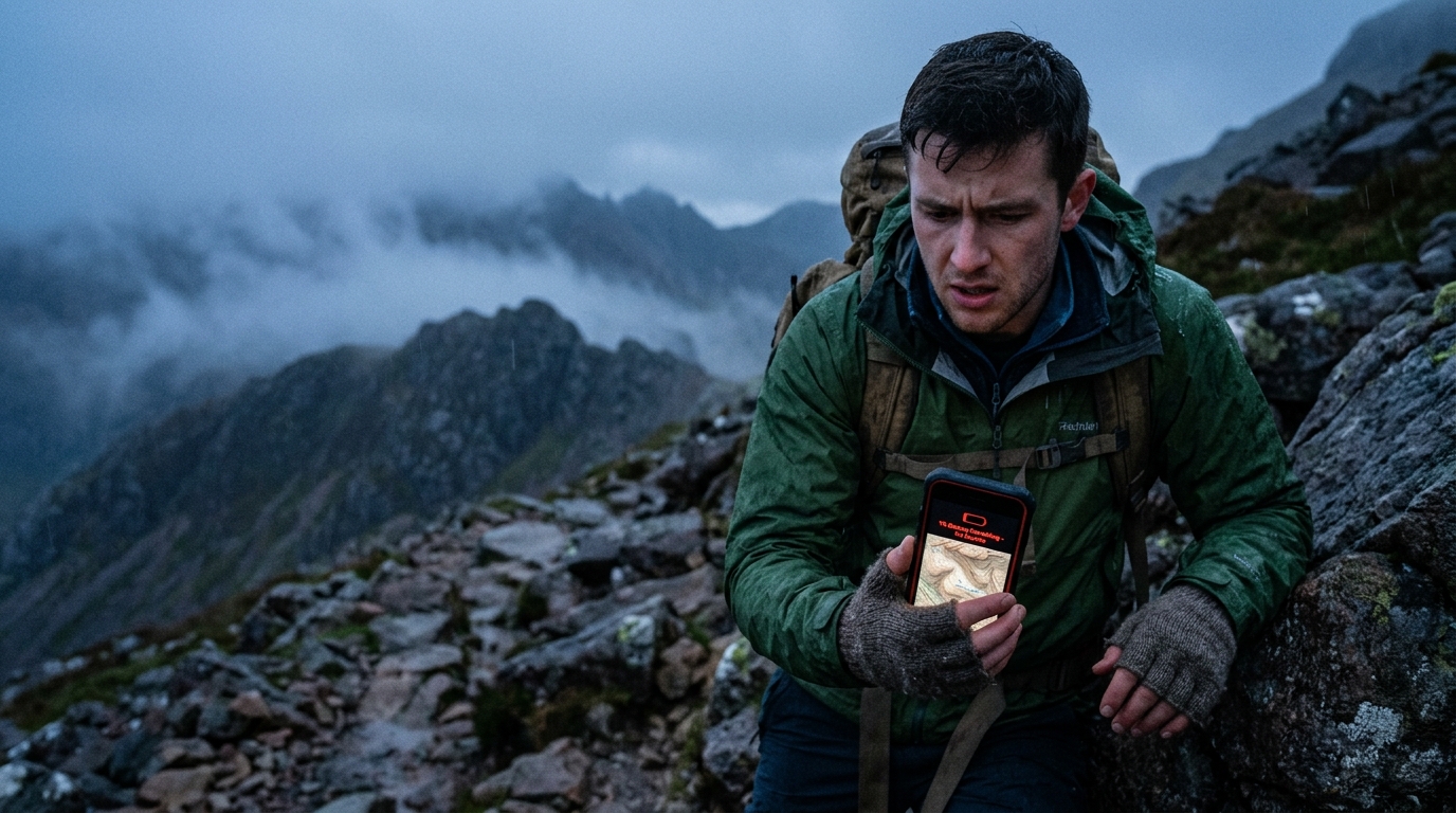 Mountain Digital Survival Guide: Preventing Cold Battery Drain & Mastering Offline GPS Maps & SOS banner